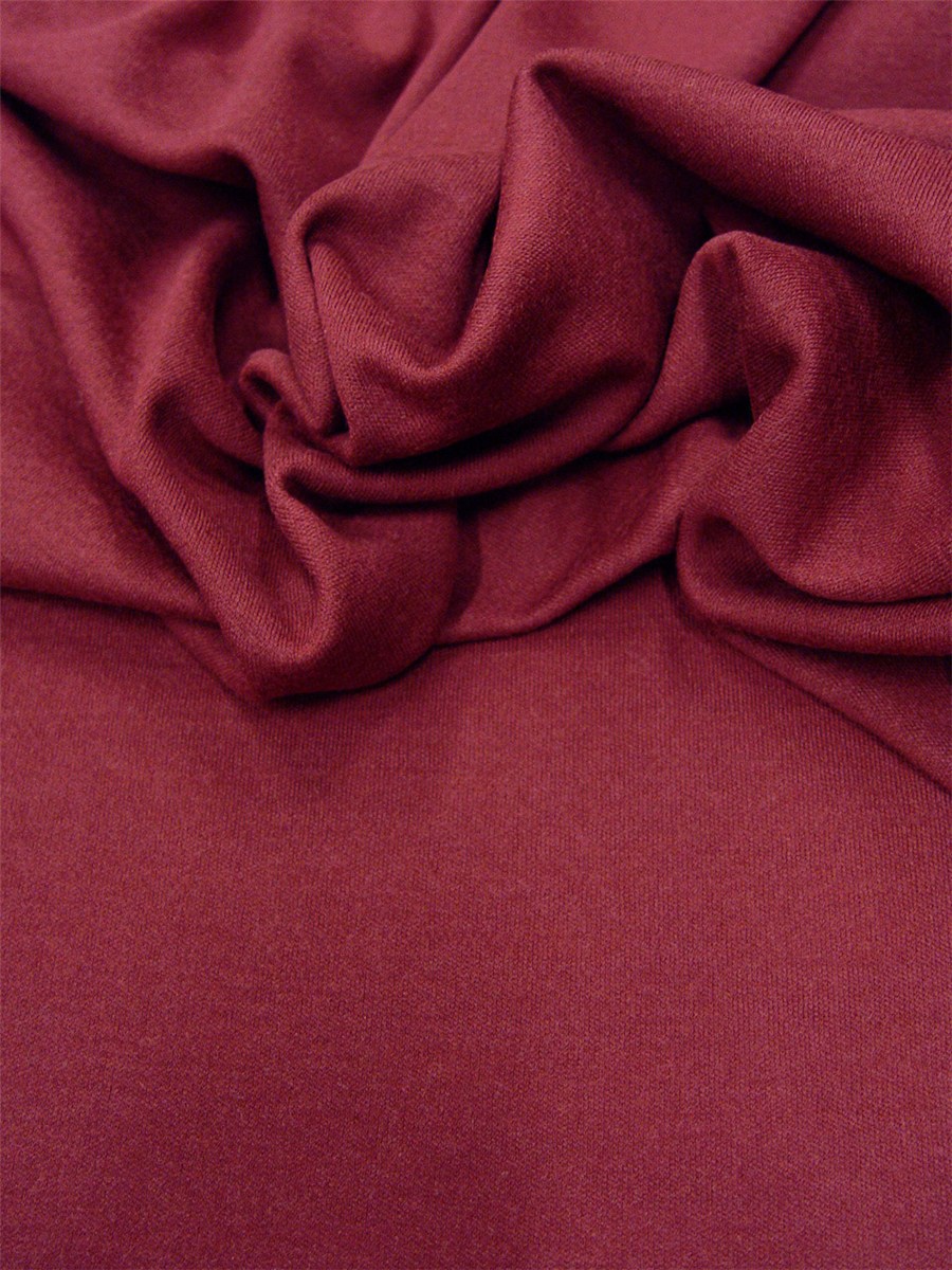 Jersey pure laine - soft - uni - Bordeaux 