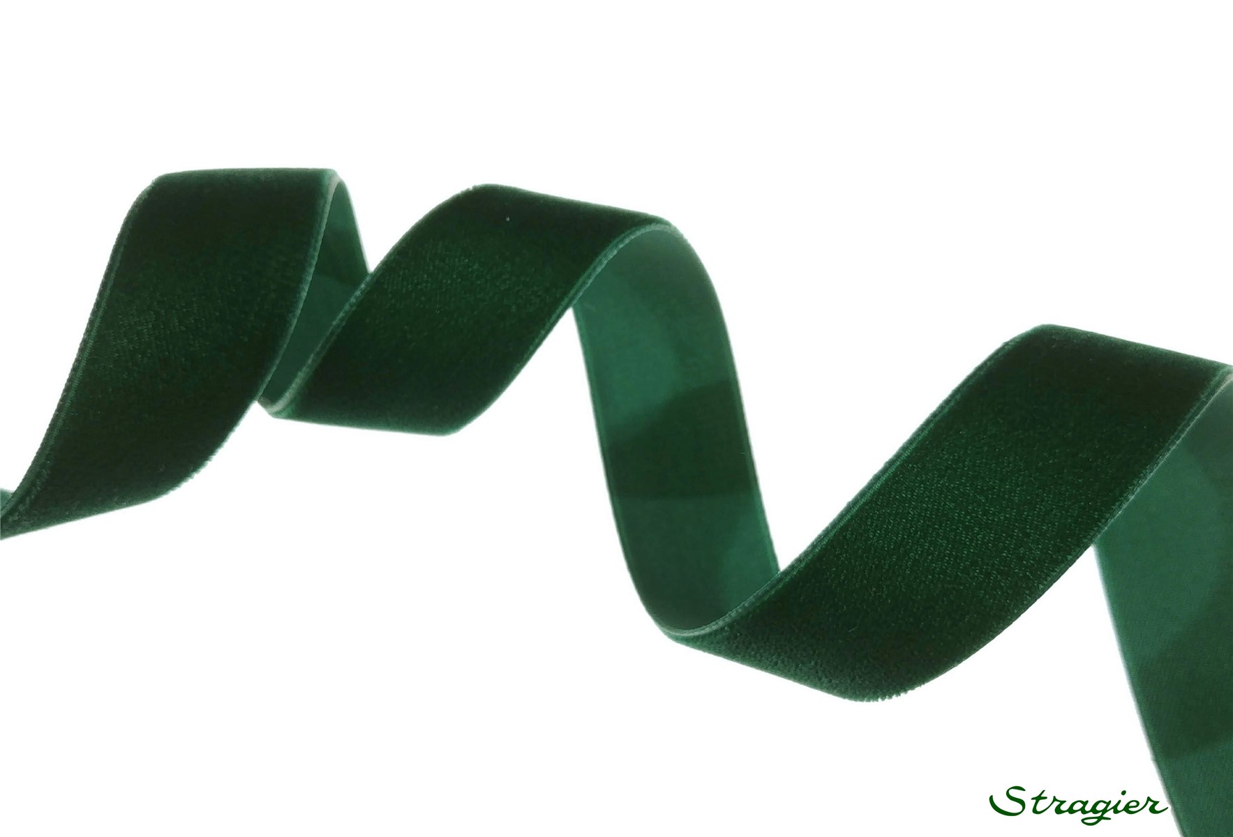 Ruban Velours - uni - 621 Vert Bouteille - 22 mm