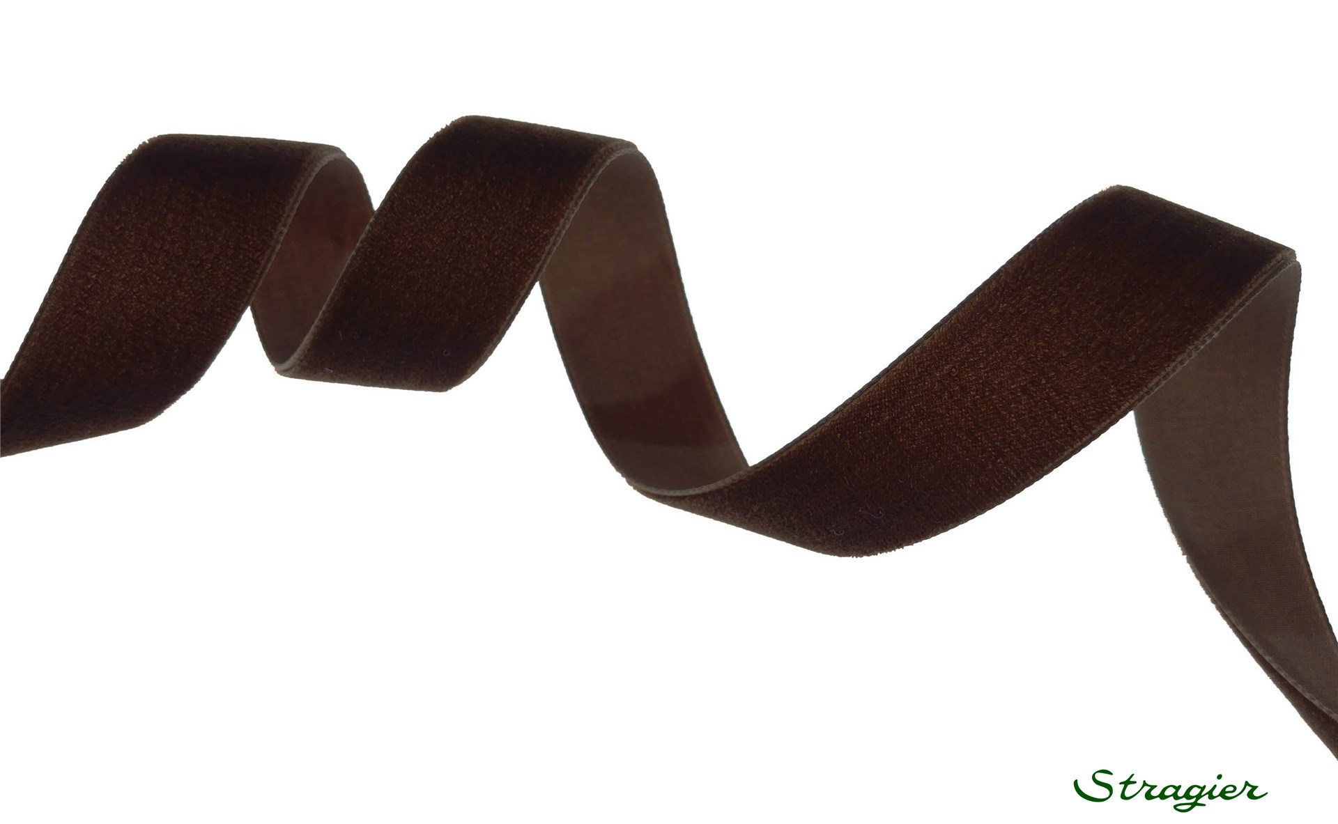Ruban Velours - uni - 525 Brown - 22 mm