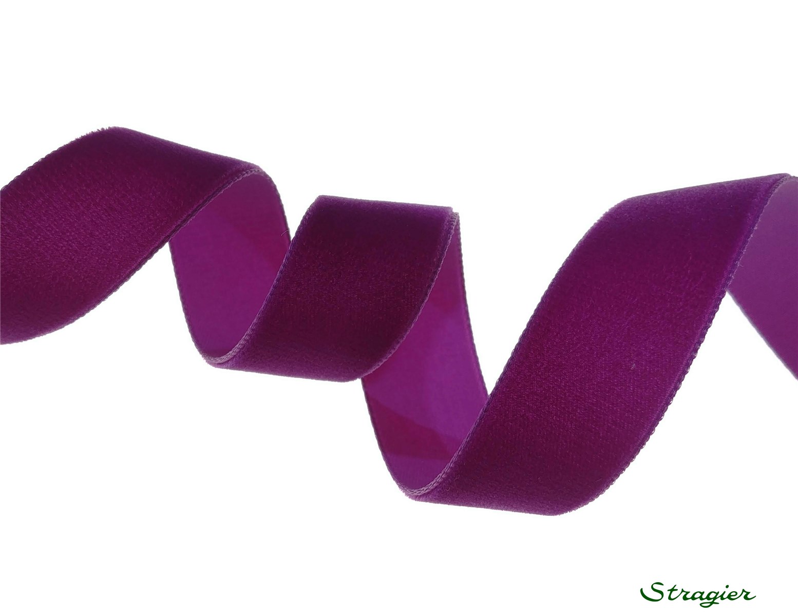 Ruban Velours - uni - 709 Fuchsia - 22 mm