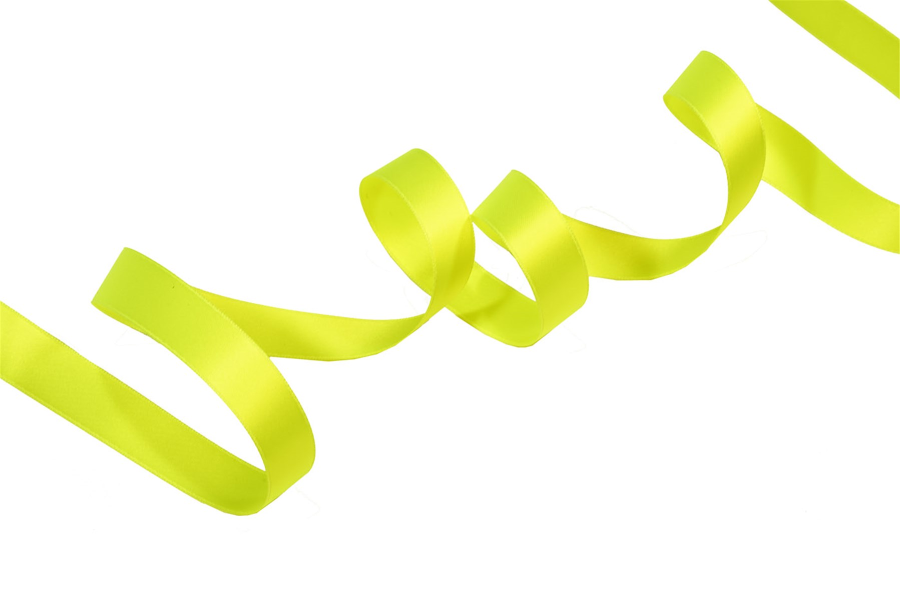 Ruban Satin double face - uni - 01 Neon Yellow - 16 mm