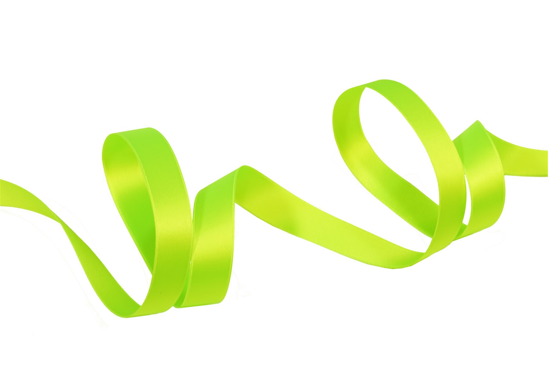 Double Face Satin Ribbon - Plain - 996 Neon Green - 16 mm