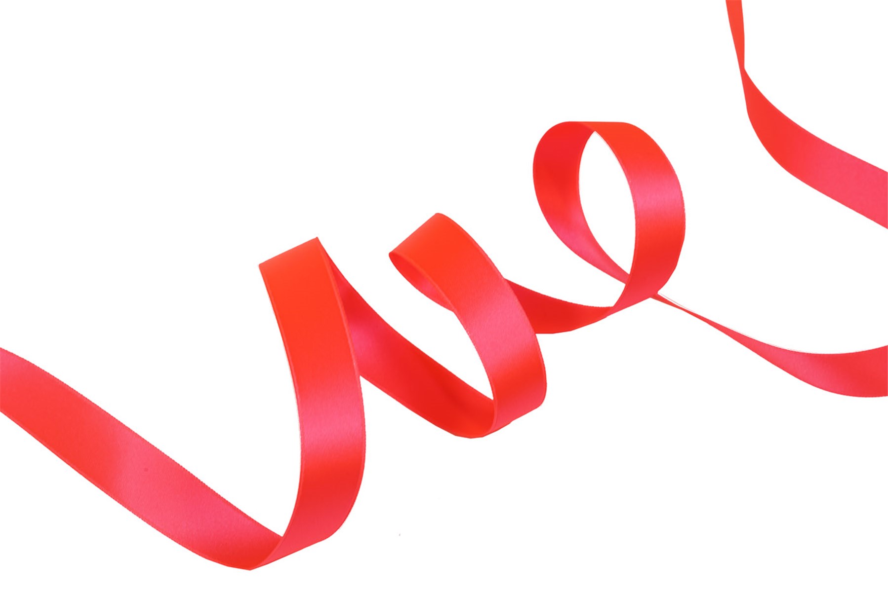 Double Face Satin Ribbon - Plain - 998 Neon Red - 16 mm
