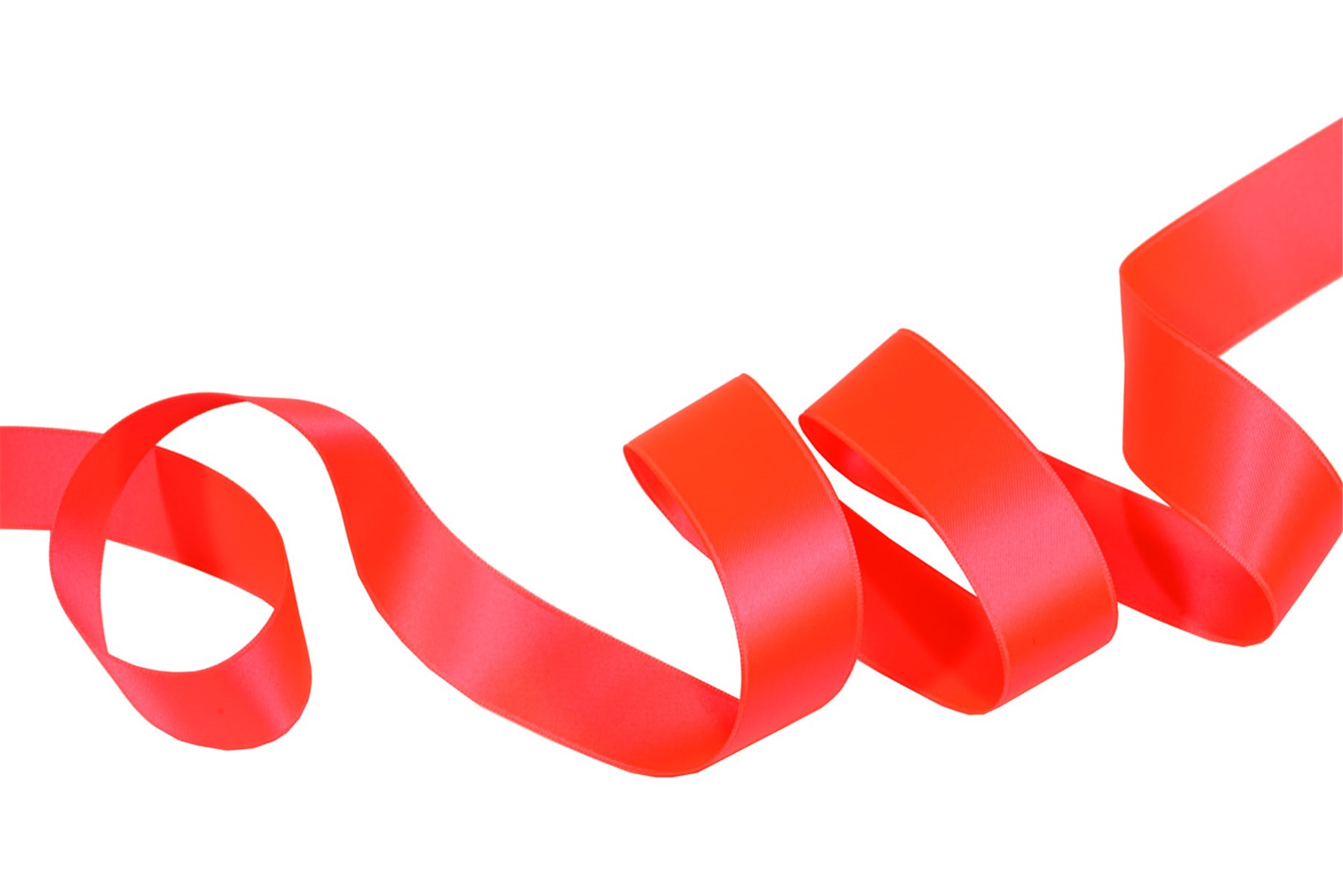 Double Face Satin Ribbon - Plain - 998 Neon Red - 25 mm