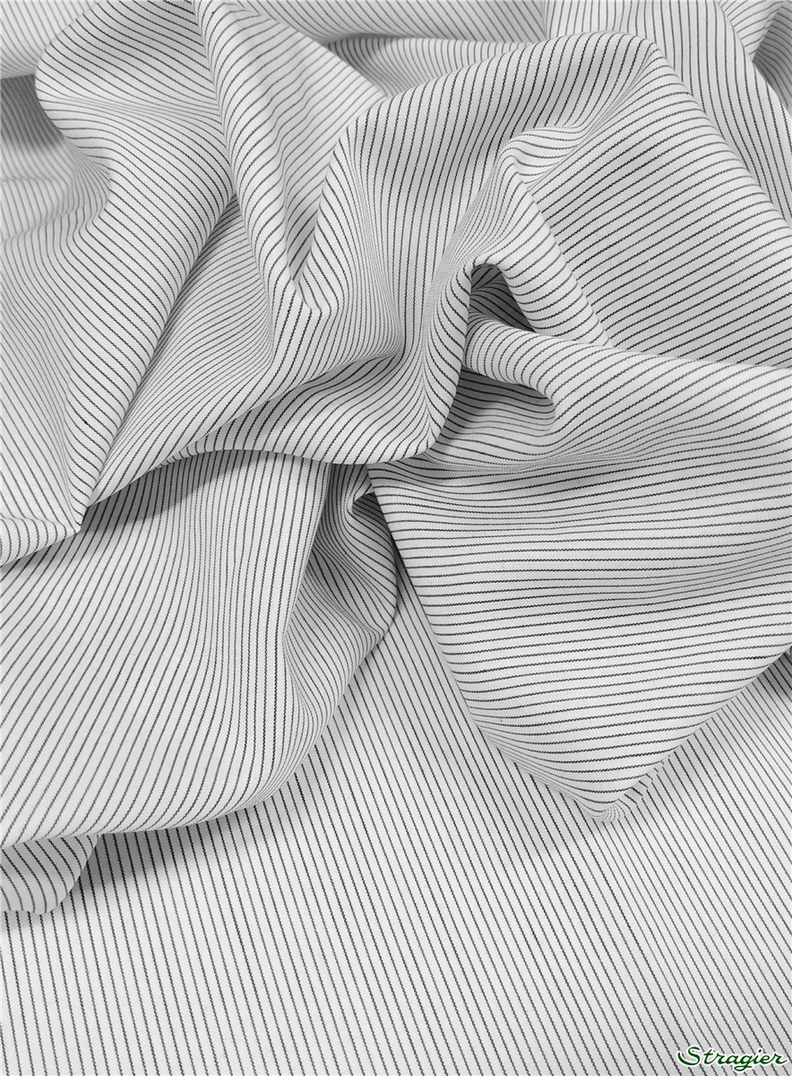 Poplin - Micro Rayures - Noir