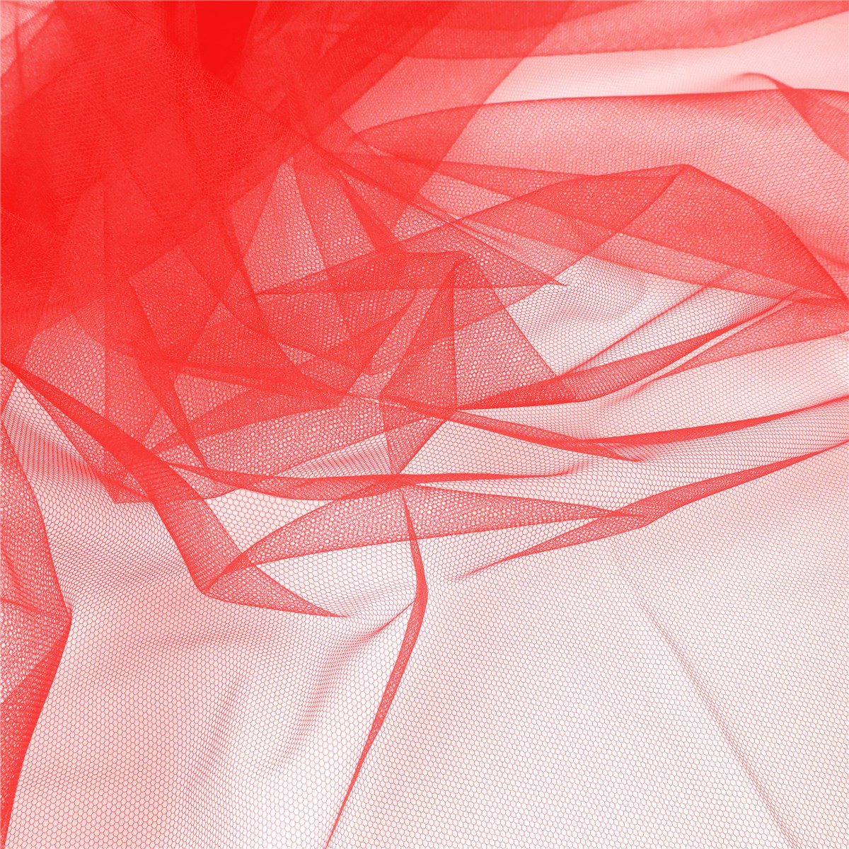 Tulle Invisible - Uni - Rouge 