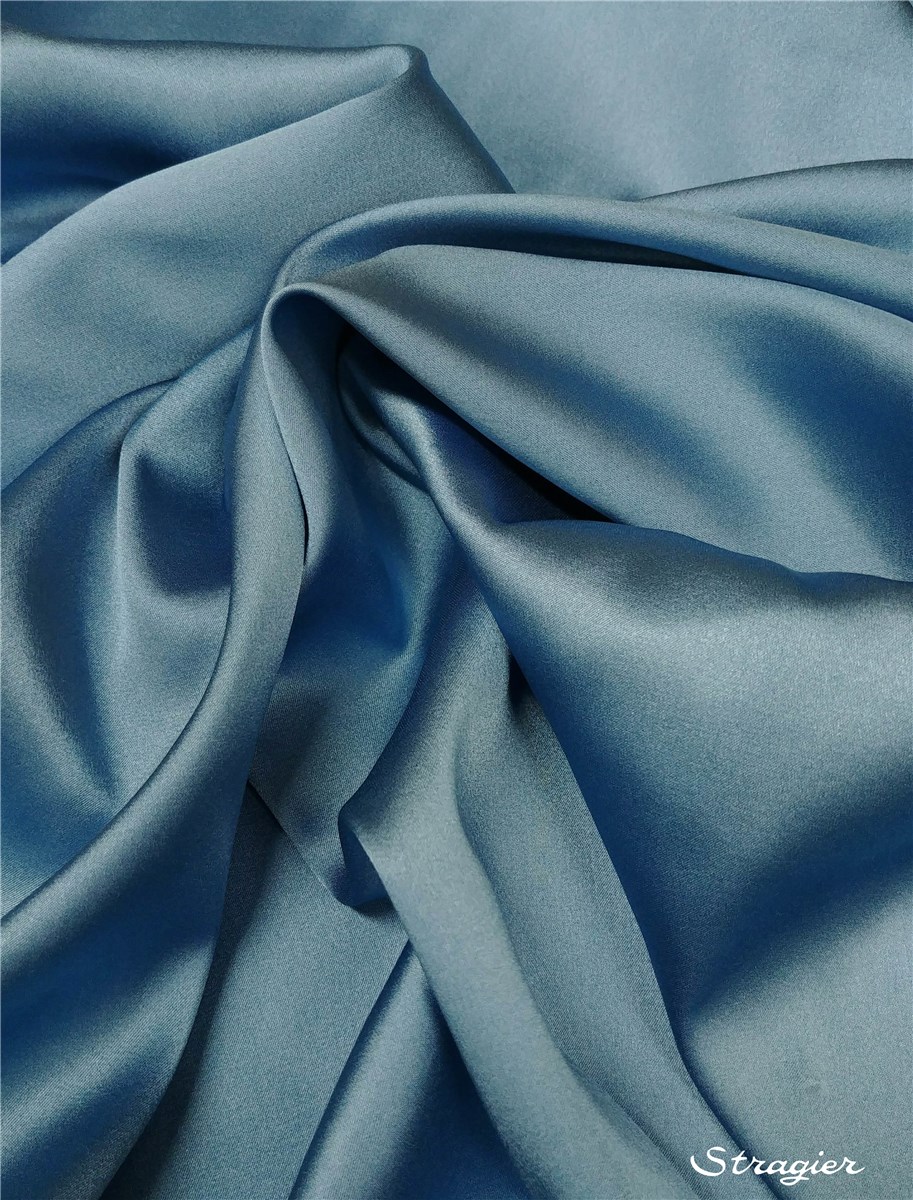 Satin de Soie Stretch - Uni - Regatta