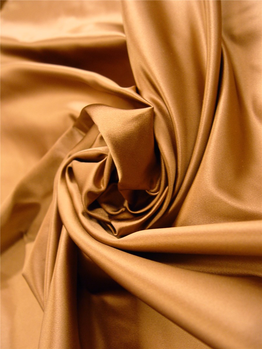 Satin duchesse 100% Soie (8 fils) - Uni - Beige doré 