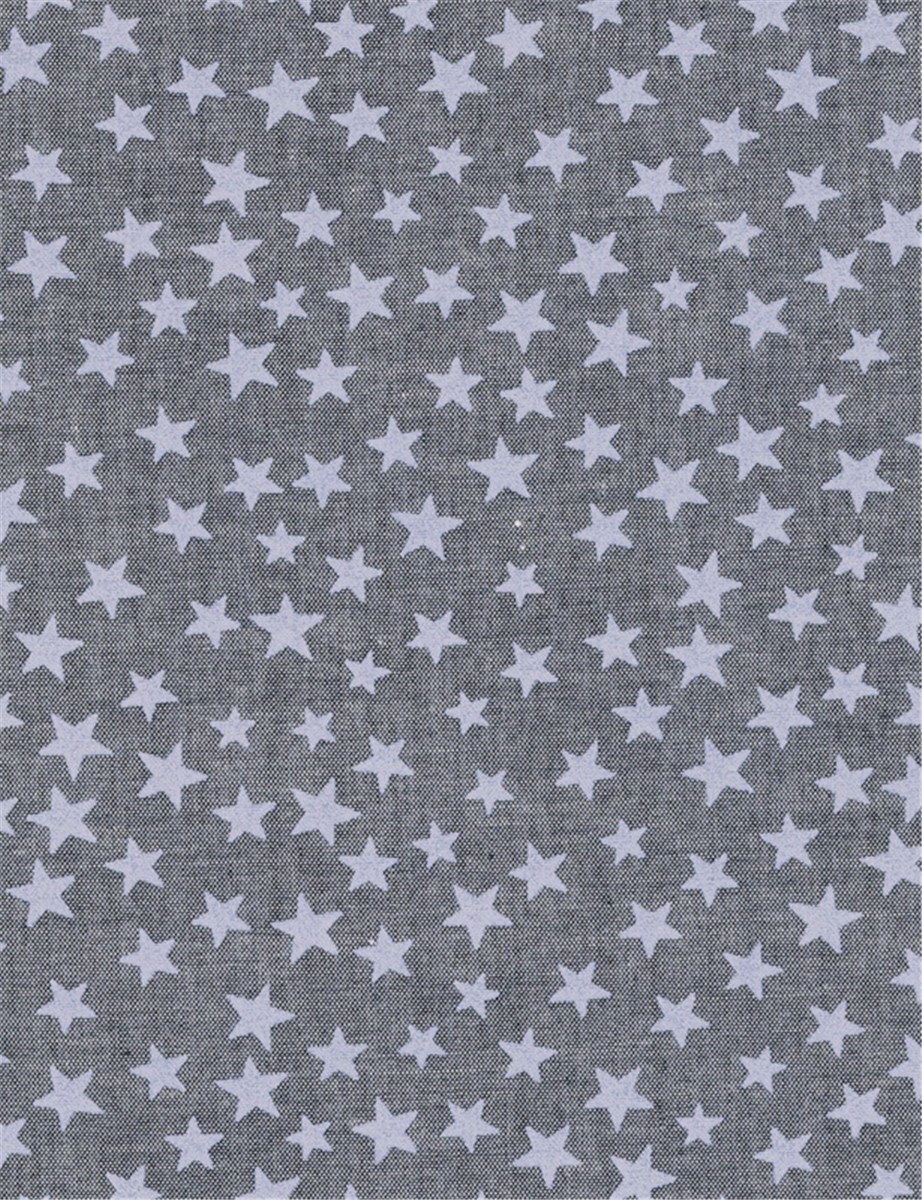 Chambray - Etoiles - Bleu Azur