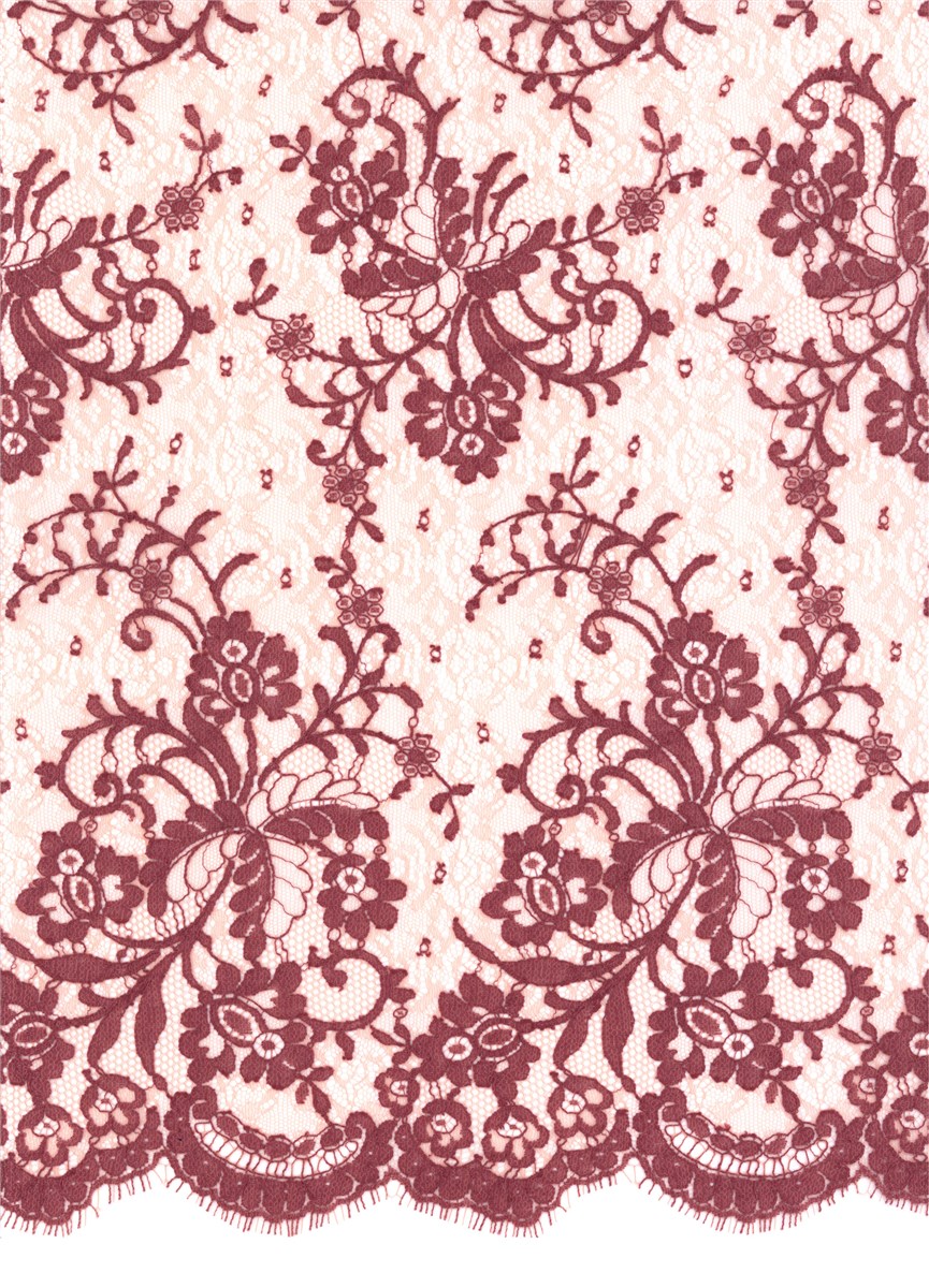 Dentelle de Calais fine - Nestia - Pêche/Rose des Champs - 90 cm