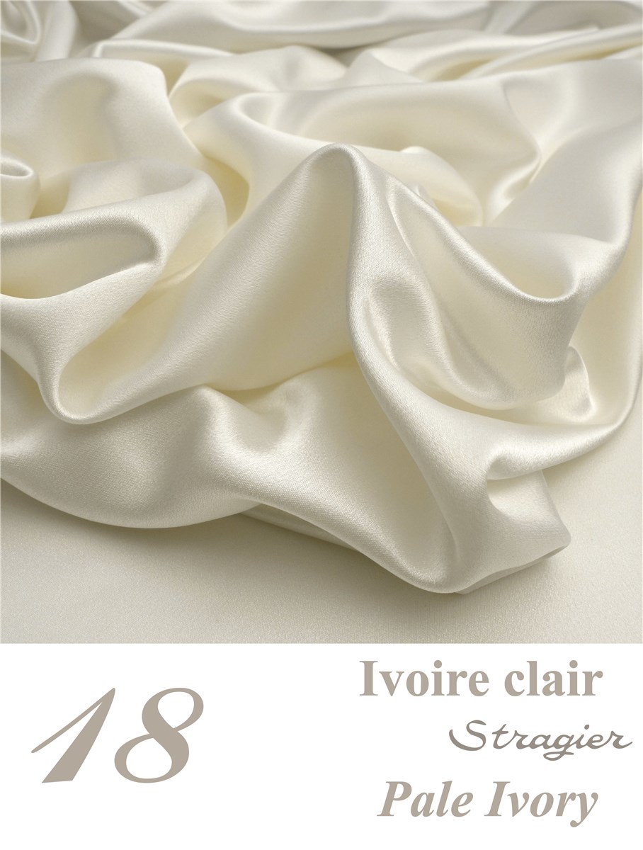 Crêpe Satin Micro - uni - Ivoire clair Stragier 