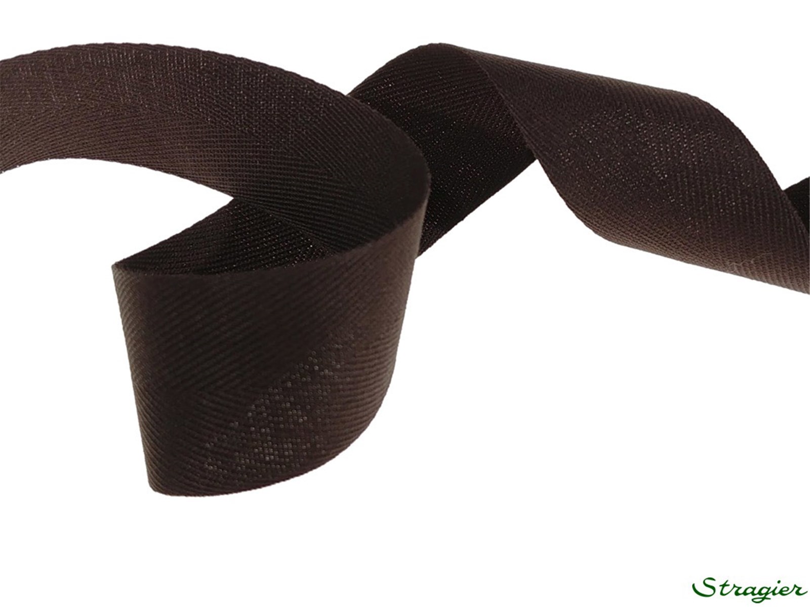 Ruban Coton sergé - uni - 417 Chocolat - 25 mm