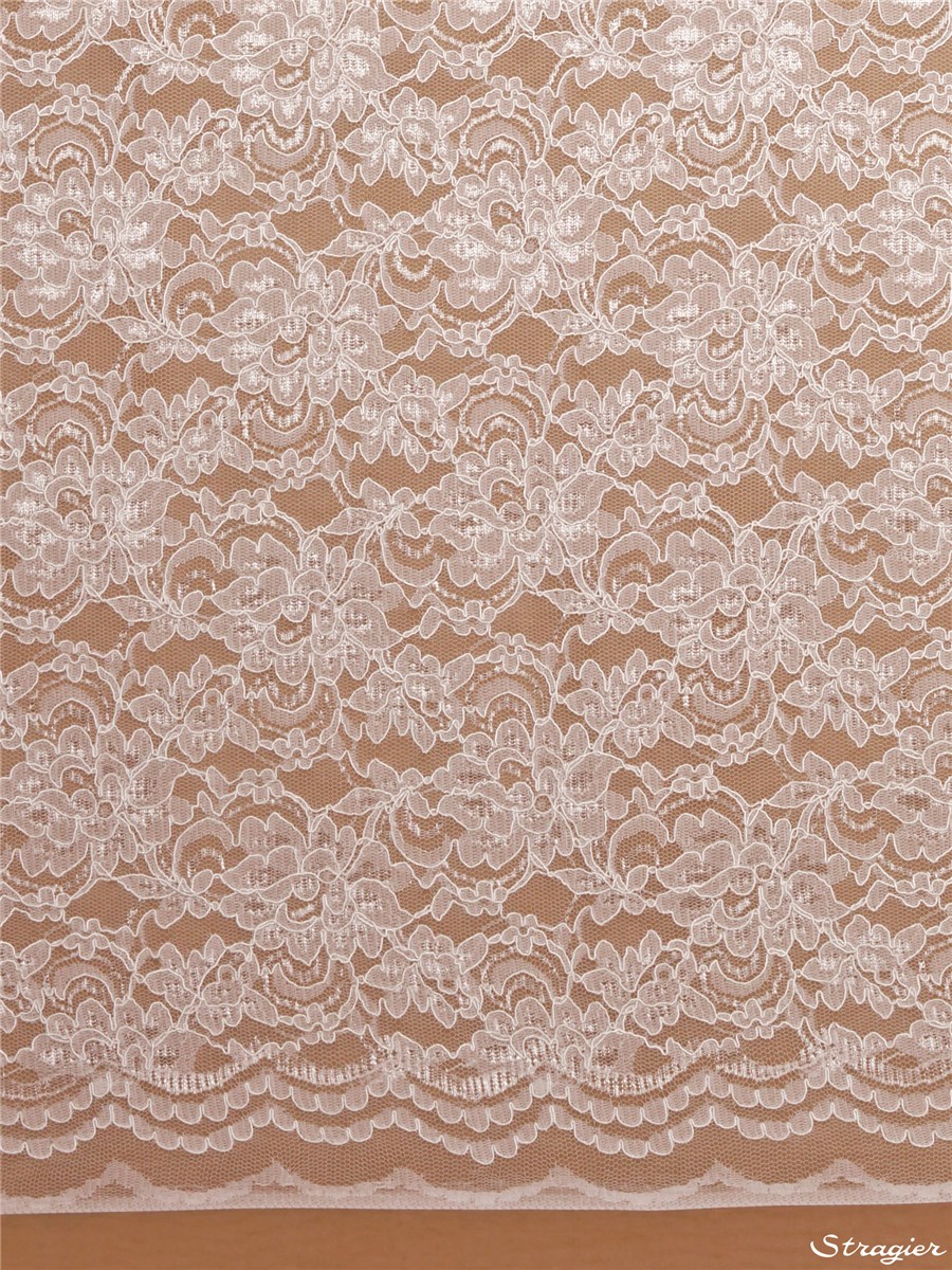 Lace embroidered with a cord underlining - 011269 - Stragier Pale Ivory - 130 cm