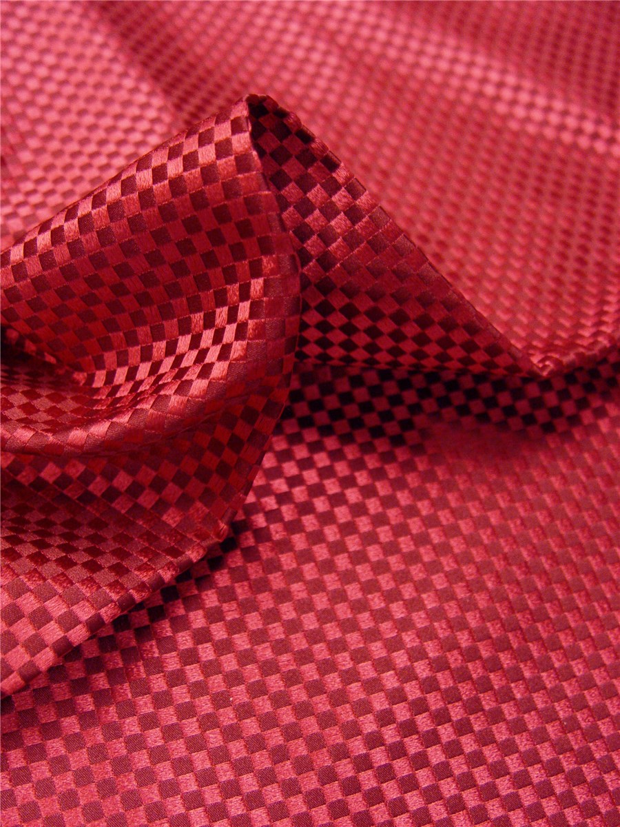 Silk Brocade - Damier 4mm - Framboise