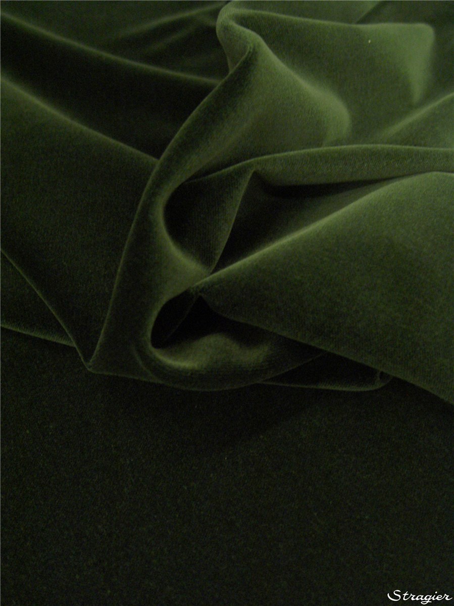 Velours Lisse - uni - Vert Bouteille 