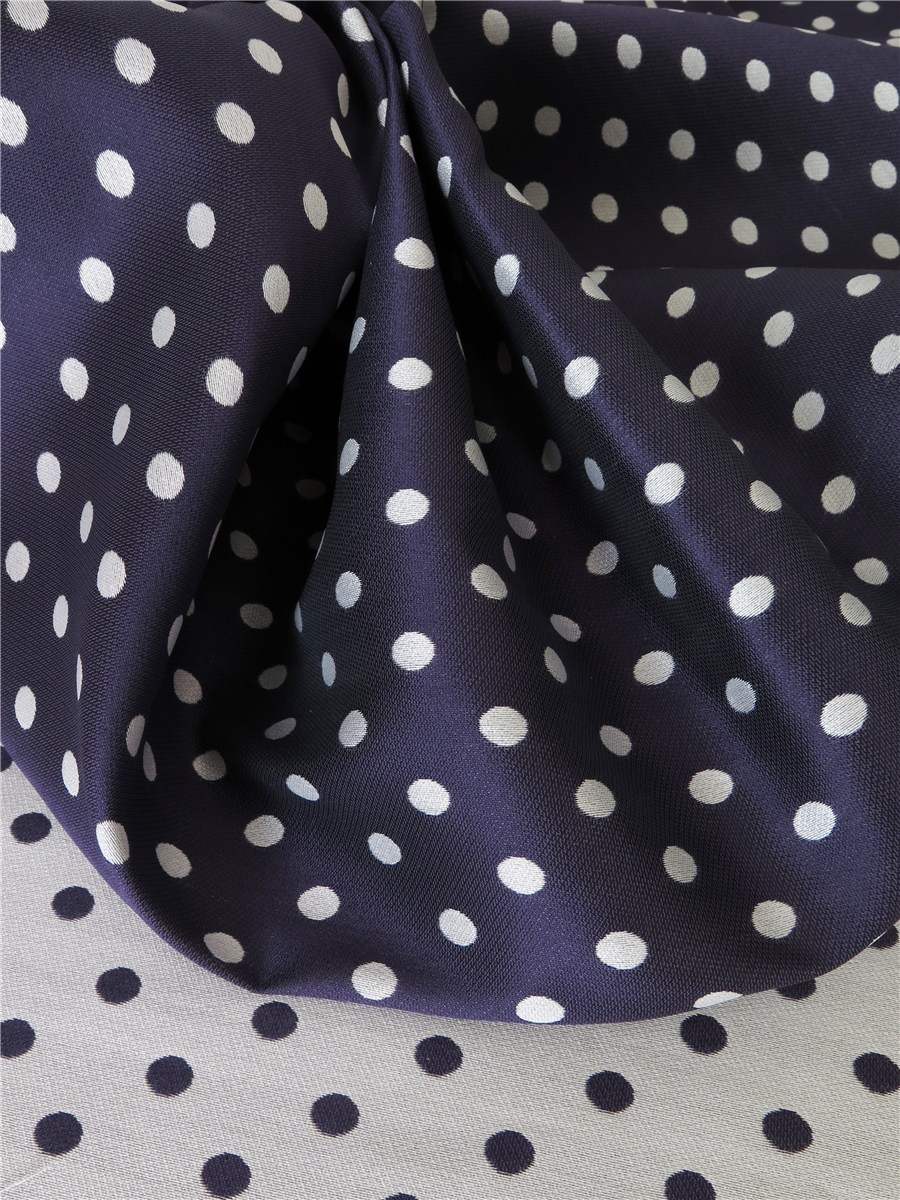 Double Silk - soft - Pois 9 mm - Blanc doux / Encre