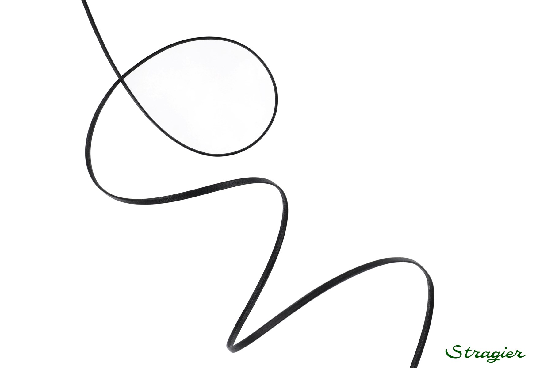 Faux Leather Trim - Plain - Noir - 2 mm