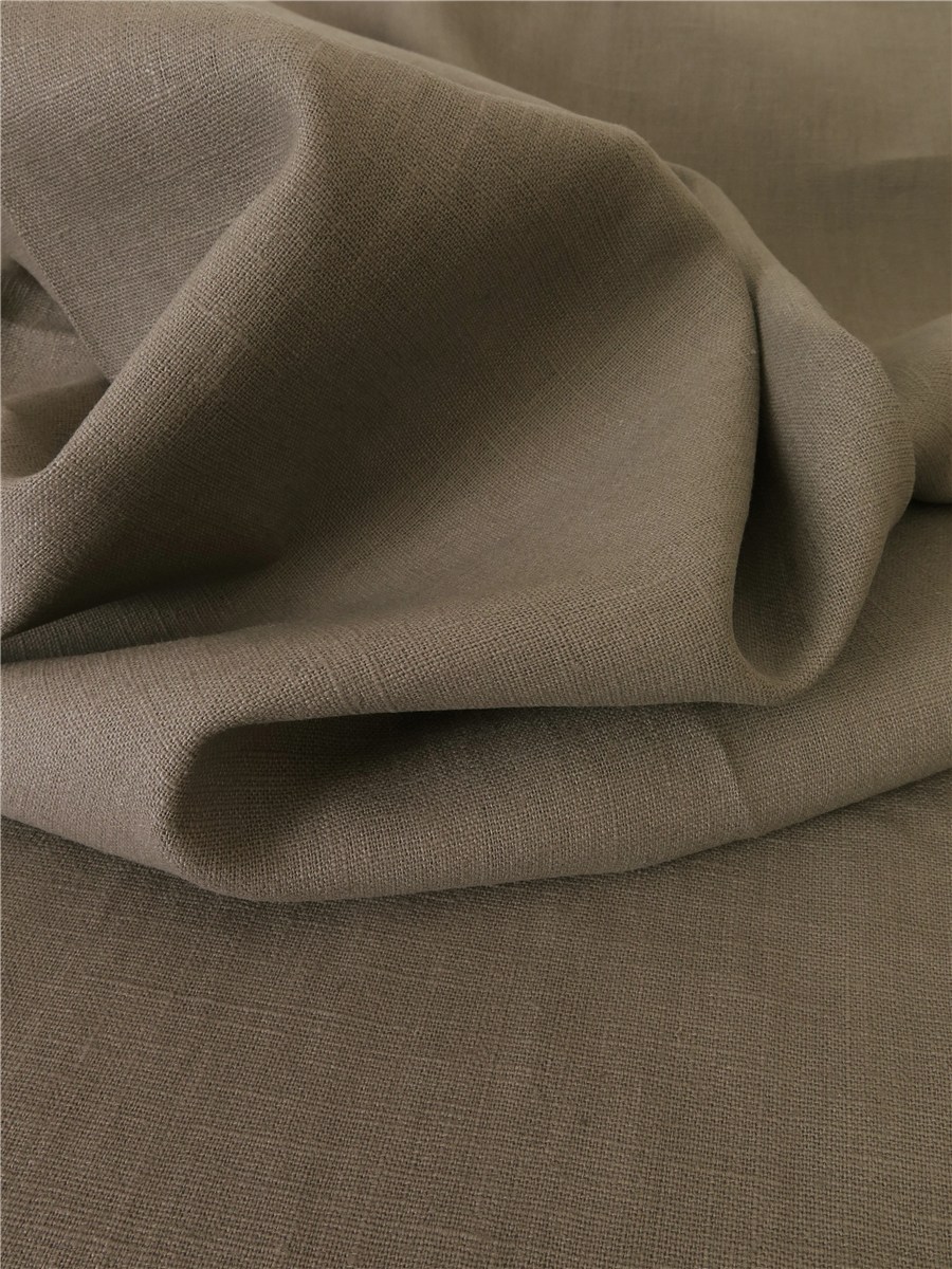 Toile pur Lin - Uni - Beige taupé