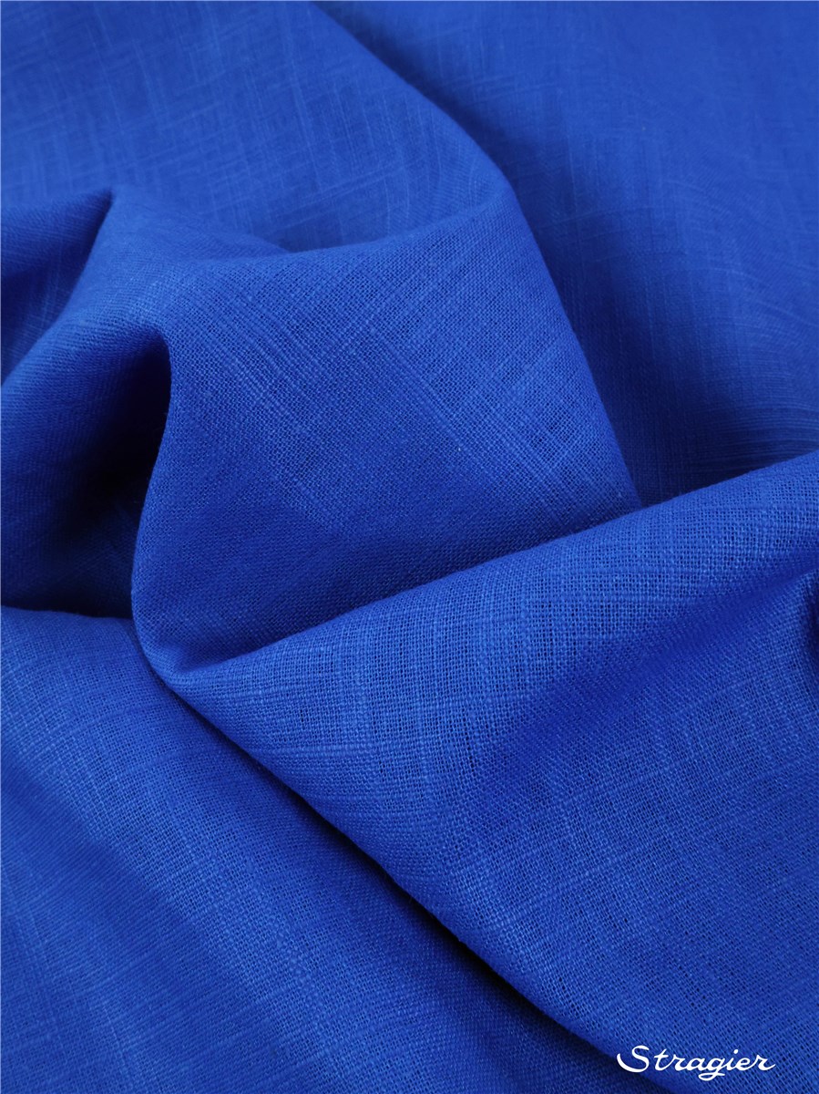 Toile pur Lin - uni - Bleu Roi