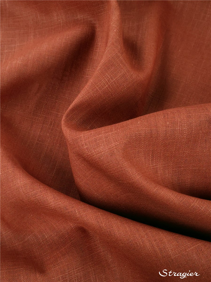 Toile pure Lin - Uni - Terracotta