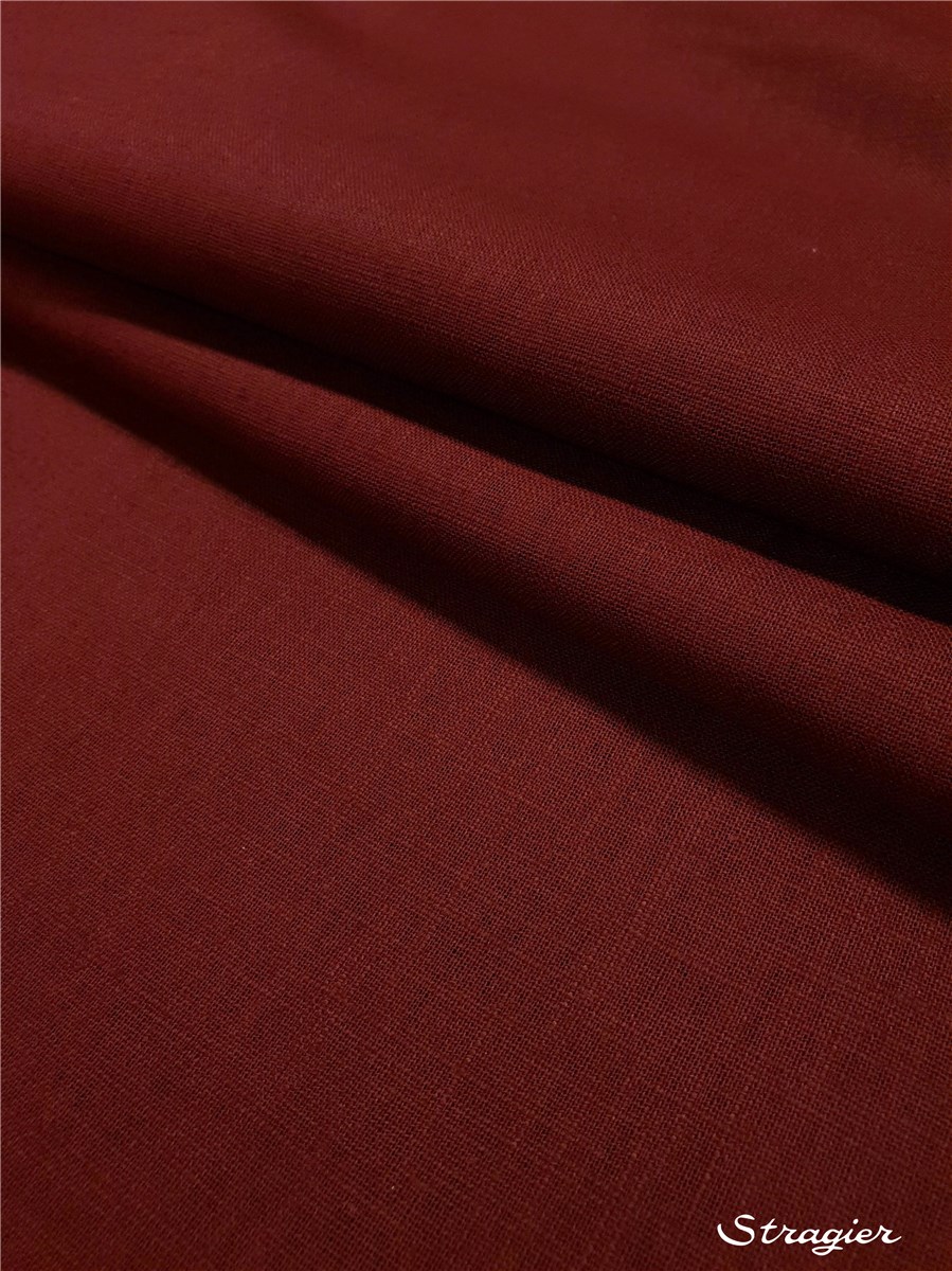 Toile pur Lin - uni - Bordeaux