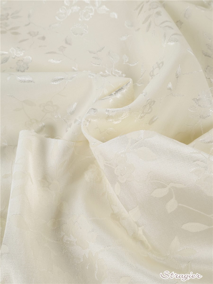 Satin extensible double face - Annabelle - Ivoire-Crème