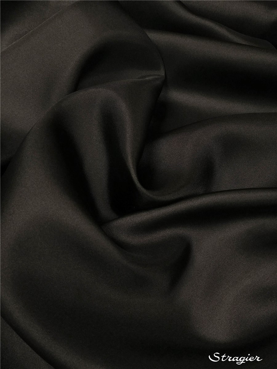 Twill de Soie - uni - Noir 