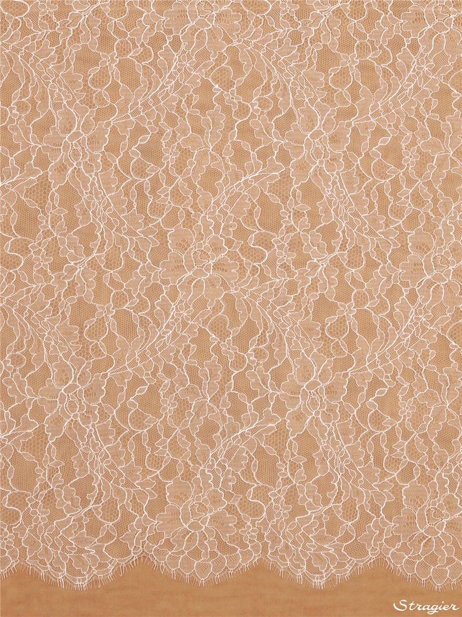 Dentelle Chantilly - Palminelle - Ivoire clair Stragier - 90 cm