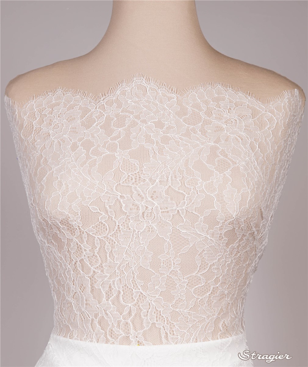 Dentelle Chantilly - Palminelle - Ivoire clair Stragier - 90 cm