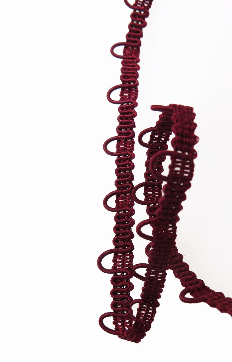 Lichette Boutonnières élastiques - uni - Bordeaux 