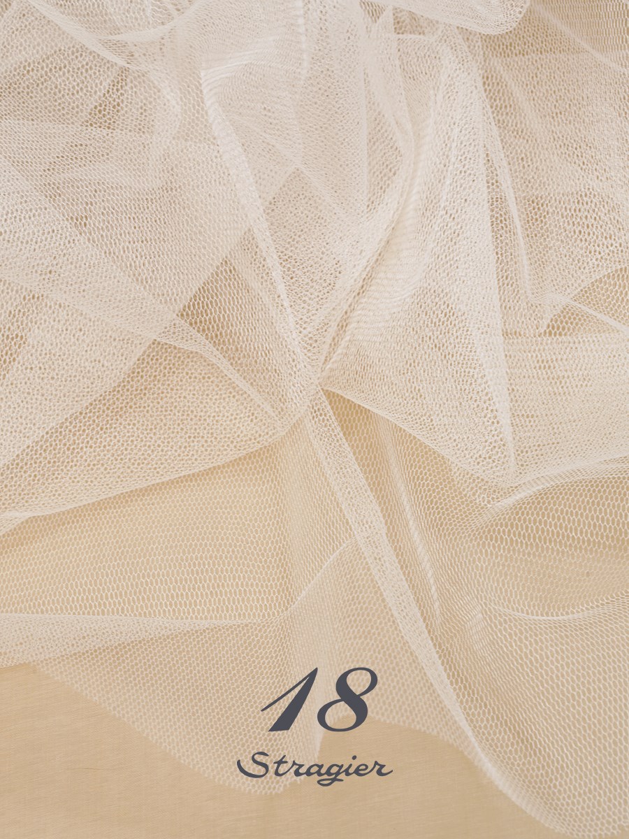 Tulle de Soie Crisp - uni - Ivoire clair Stragier - 360 cm
