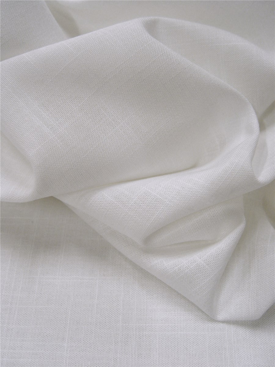 Batiste pur Coton Shantung - Uni - Blanc 