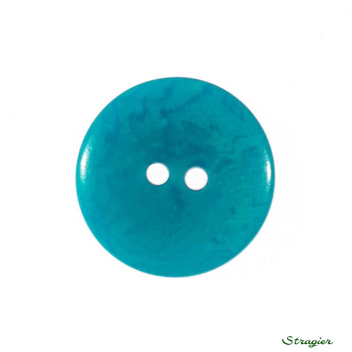 Boutons Corozo - 2 Trous - Turquoise - 20 mm