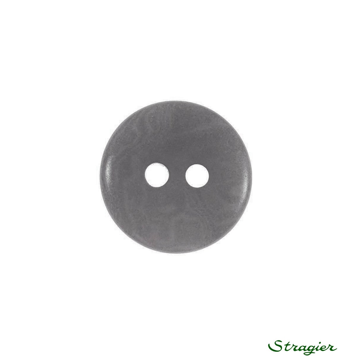 Ivory-Nut Buttons - 2 Trous - Gris - 15 mm