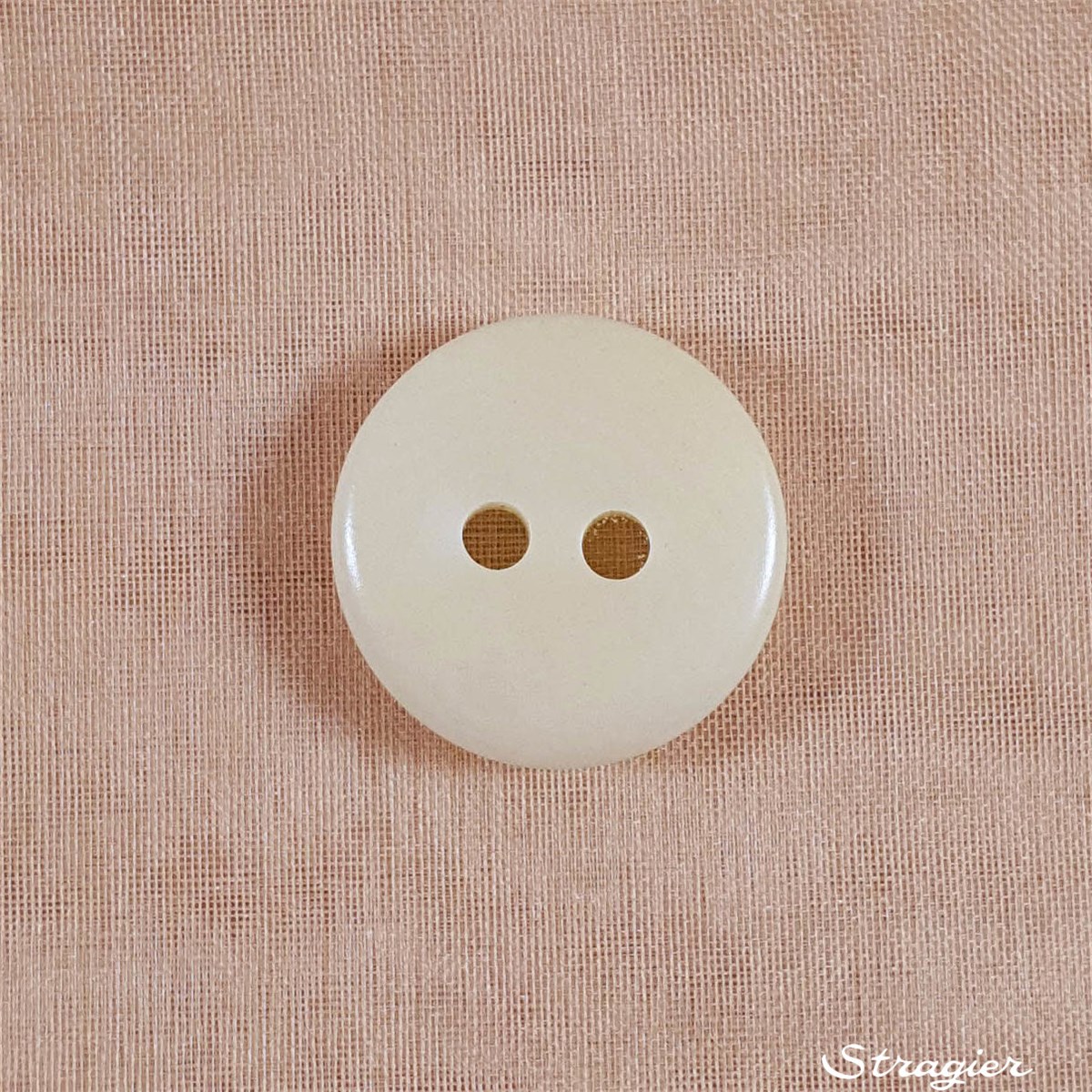 Boutons Corozo - 2 Trous - Naturel - 15 mm