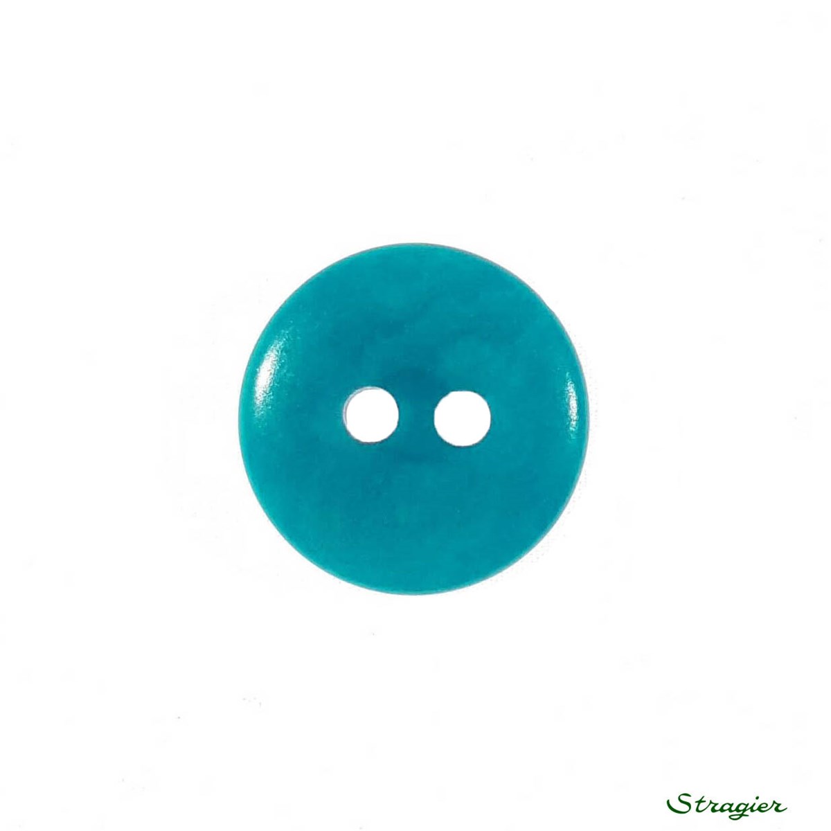 Boutons Corozo - 2 Trous - Turquoise - 15 mm