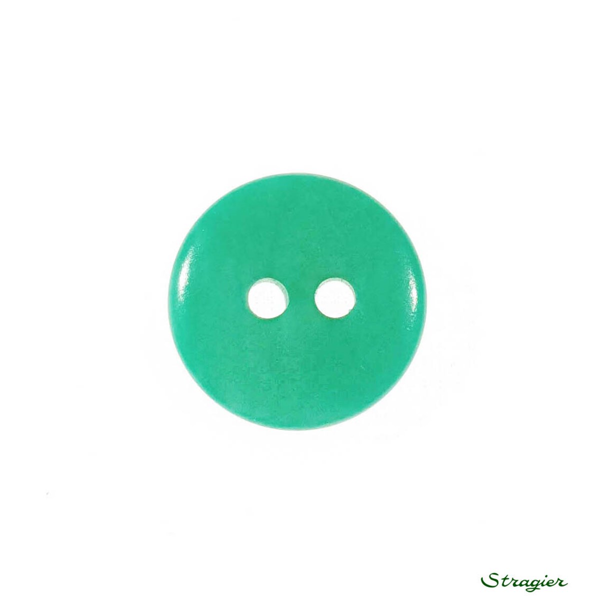 Boutons Corozo - 2 Trous - Emeraude - 15 mm