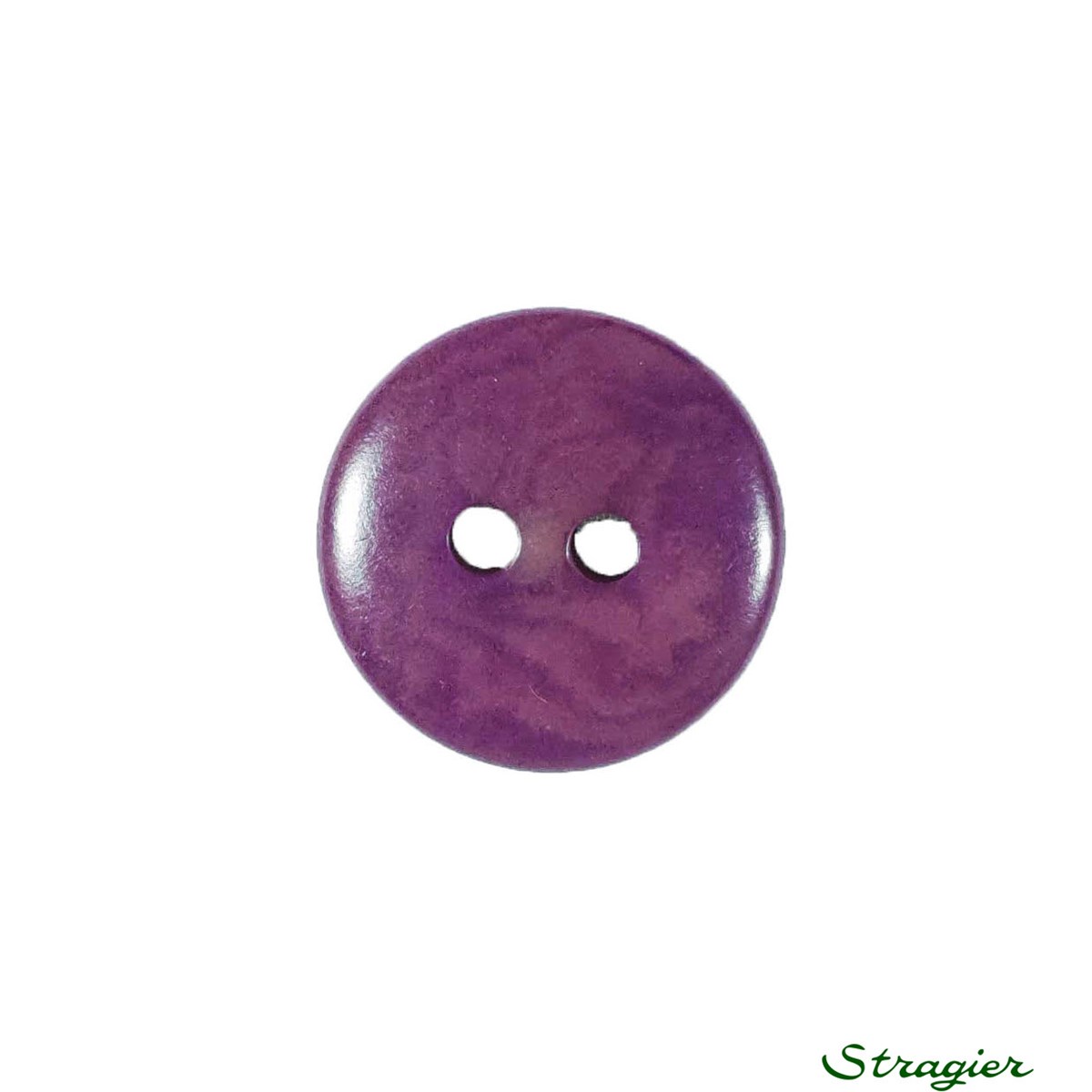 Ivory-Nut Buttons - 2 Trous - Violet - 15 mm