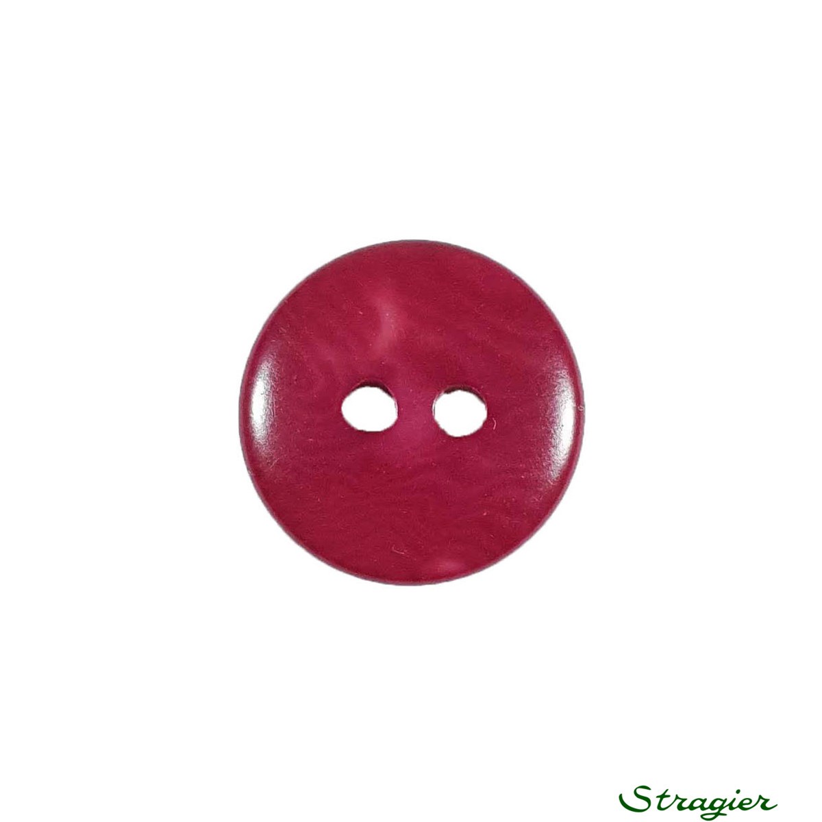 Boutons Corozo - 2 Trous - Cerise - 15 mm