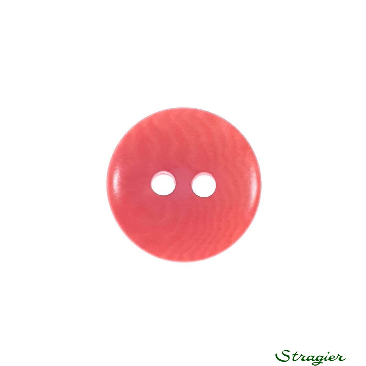Ivory-Nut Buttons - 2 Trous - Corail - 15 mm