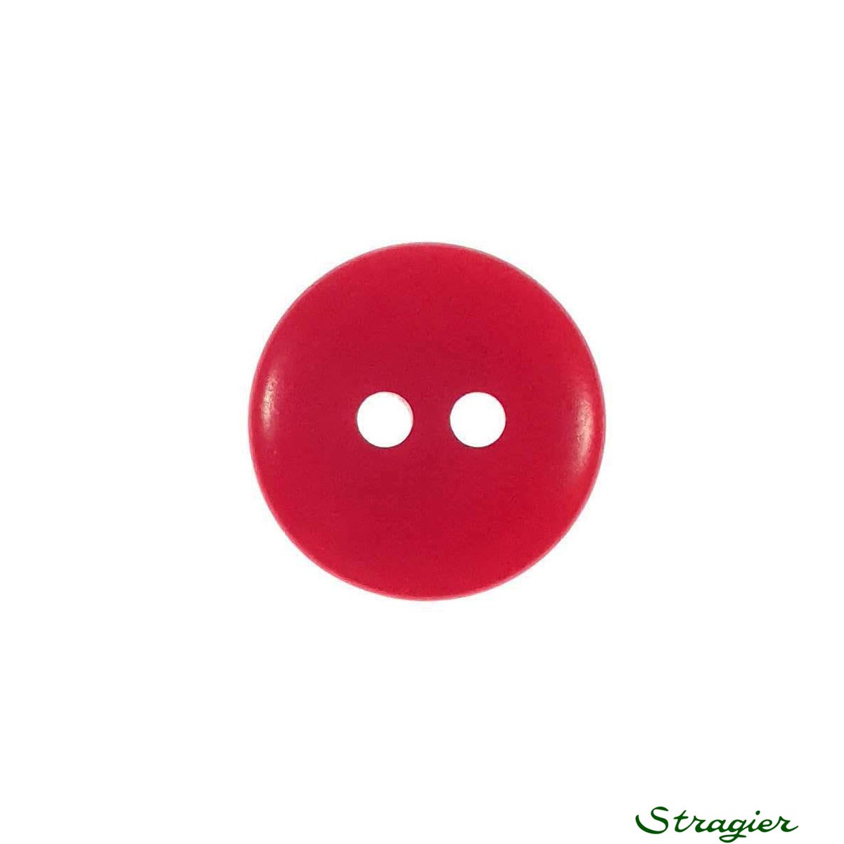 Ivory-Nut Buttons - 2 Trous - Rouge - 15 mm