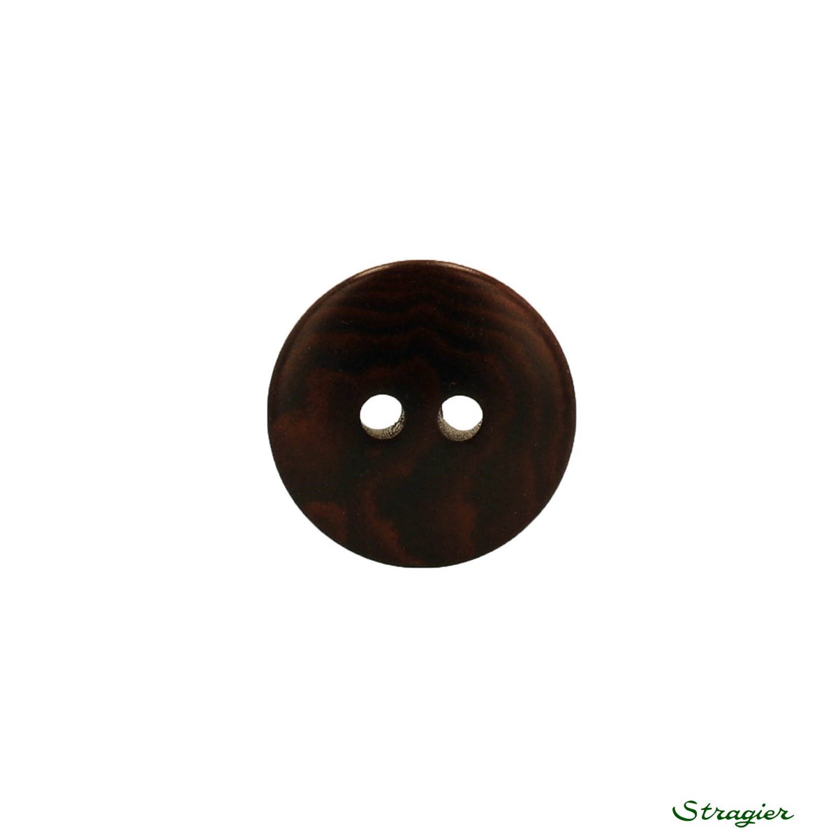 Ivory-Nut Buttons - 2 Trous - Brun Foncé - 13 mm