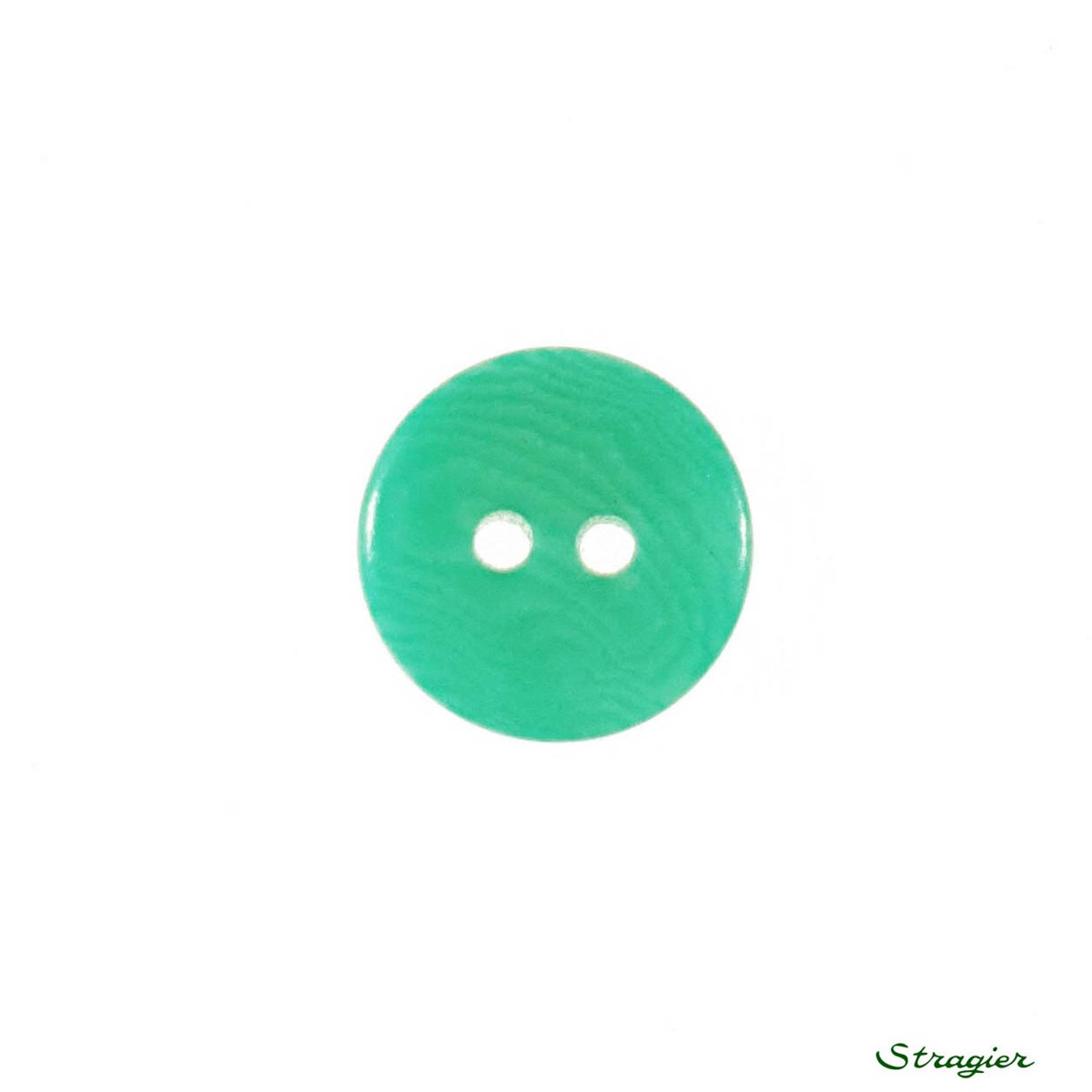 Boutons Corozo - 2 Trous - Emeraude - 13 mm
