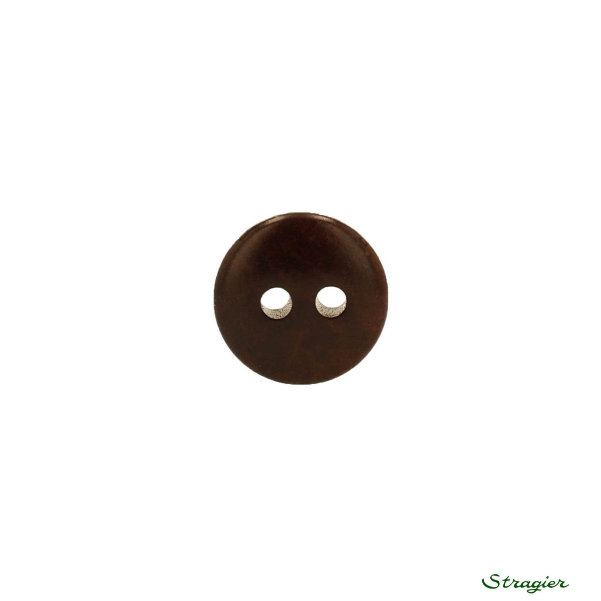 Boutons Corozo - 2 Trous - Brun Foncé - 10 mm