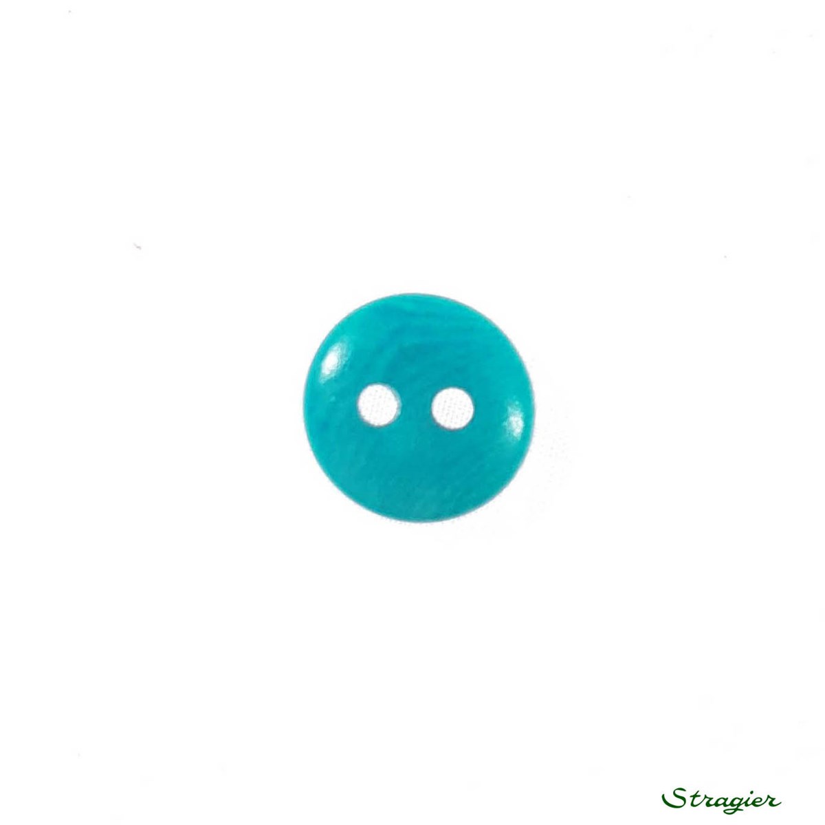 Ivory-Nut Buttons - 2 Trous - Turquoise - 10 mm