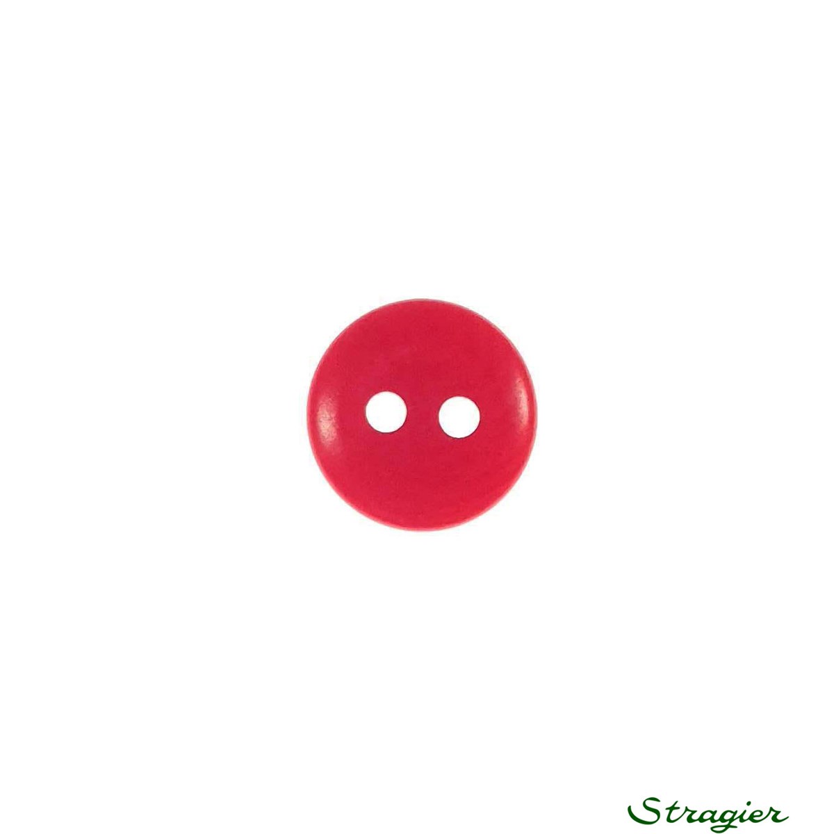 Ivory-Nut Buttons - 2 Trous - Rouge - 10 mm
