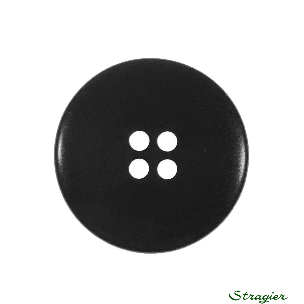 Ivory-Nut Buttons - 4 Trous - Noir - 23 mm