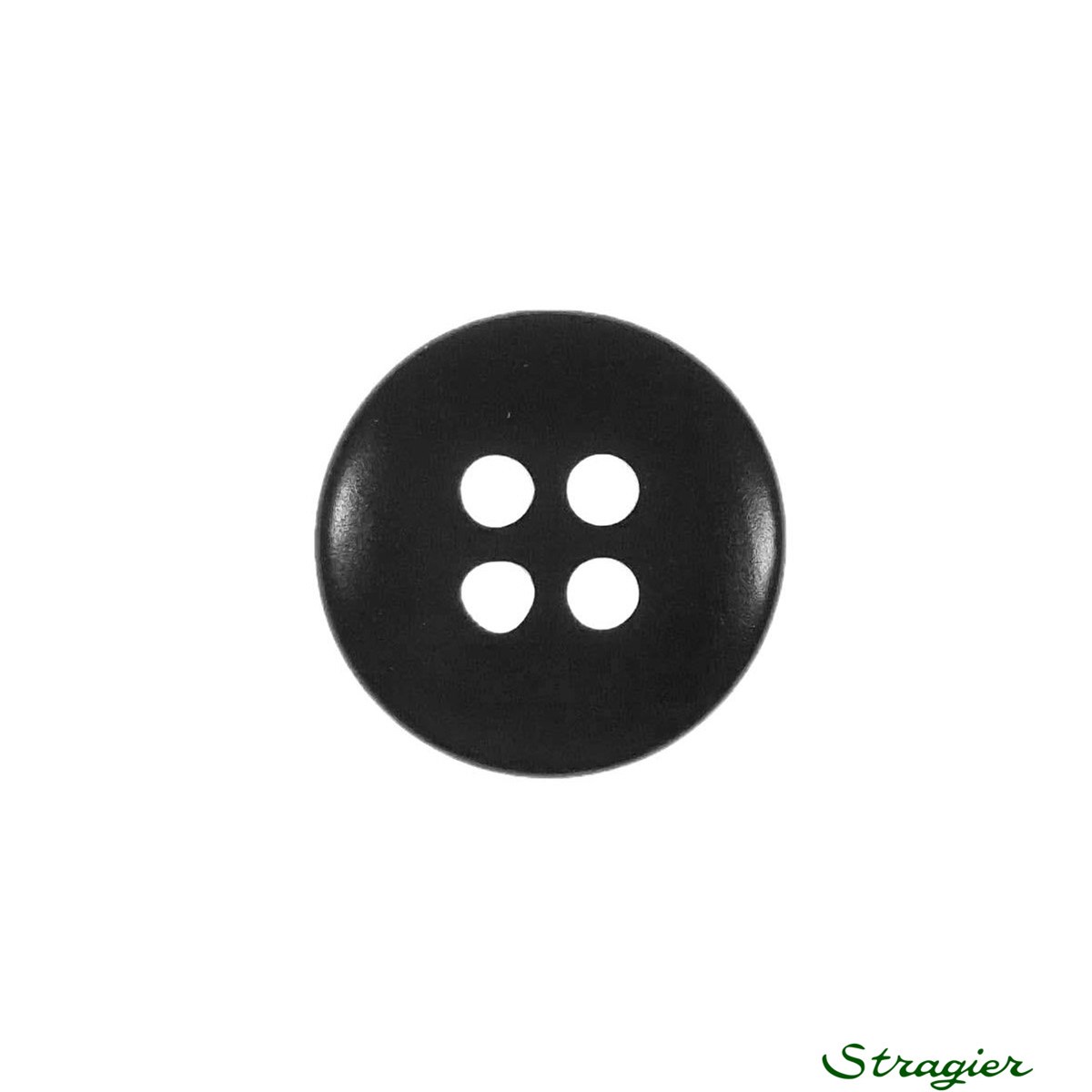 Ivory-Nut Buttons - 4 Trous - Noir - 15 mm