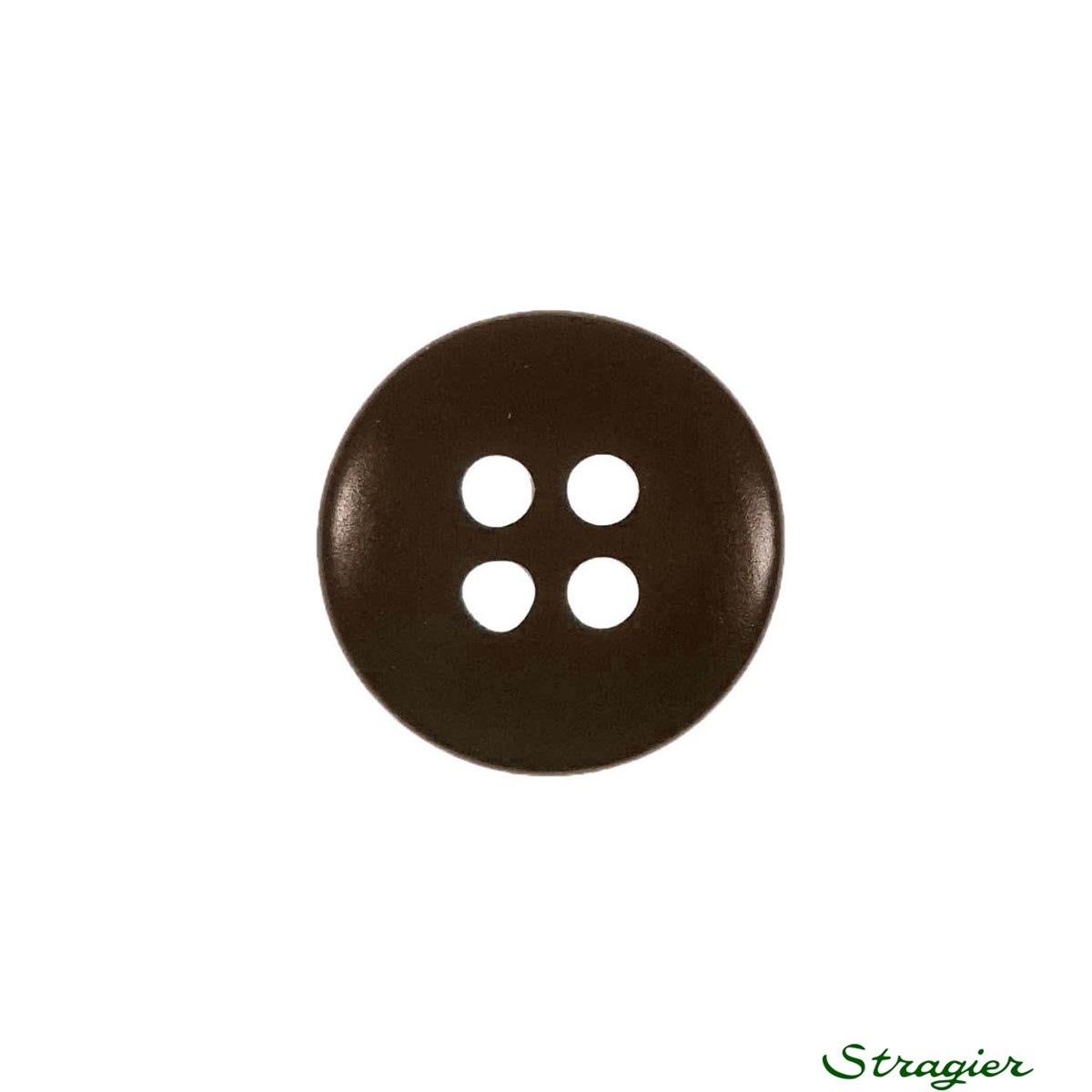 Ivory-Nut Buttons - 4 Trous - Brun Foncé - 15 mm