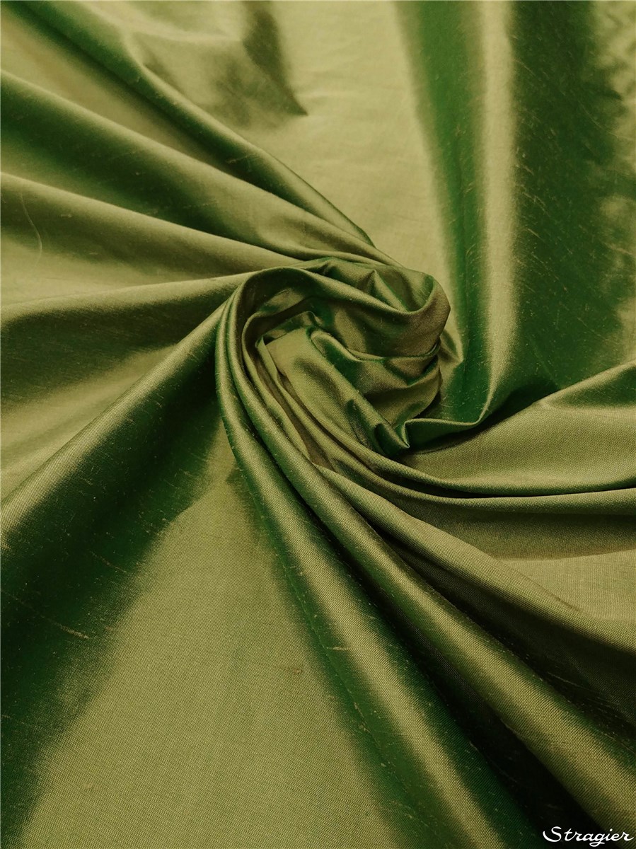 Douppion Silk - 137cm - Plain - Vert Fougère